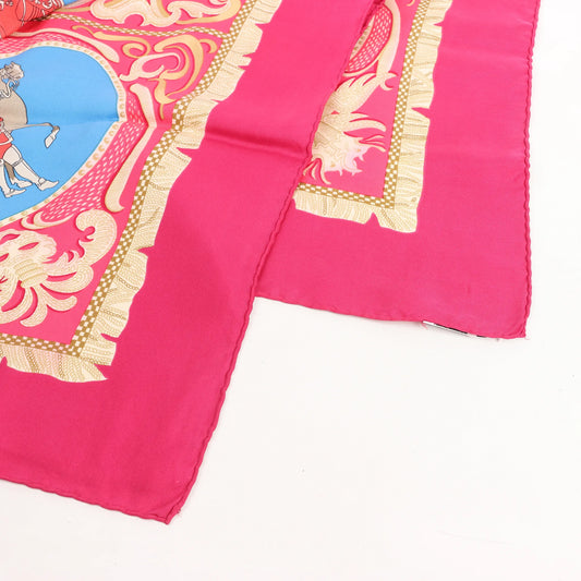 Hermès Carré 90 "LA PRESENTATION" Silk handkerchief in Burgundy