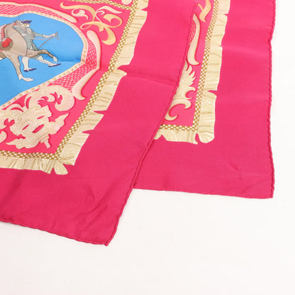 Hermès Carré 90 „LA PRESENTATION“ Seidentaschentuch in Burgunderrot