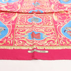 Hermès Carré 90 "LA PRESENTATION" Silk handkerchief in Burgundy