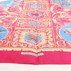 Hermès Carré 90 "LA PRESENTATION" Silk handkerchief in Burgundy