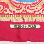 Hermès Carré 90 "LA PRESENTATION" Silk handkerchief in Burgundy