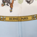 Hermès Carré 90 "LA PROMENADE DE LONGCHAMPS" Silk handkerchief in Blue