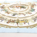 Hermès Carré 90 "LA PROMENADE DE LONGCHAMPS" Silk handkerchief in Blue