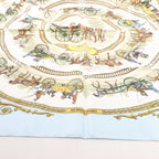 Hermès Carré 90 "LA PROMENADE DE LONGCHAMPS" Silk handkerchief in Blue