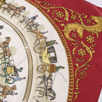 Hermès Carré 90 "LA PROMENADE DE LONGCHAMPS" Pañuelo 100% Seda Crudo