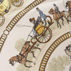 Hermès Carré 90 "LA PROMENADE DE LONGCHAMPS" 100% Silk Scarf in Pink