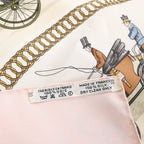 Hermès Carré 90 "LA PROMENADE DE LONGCHAMPS" 100% Silk Scarf in Pink
