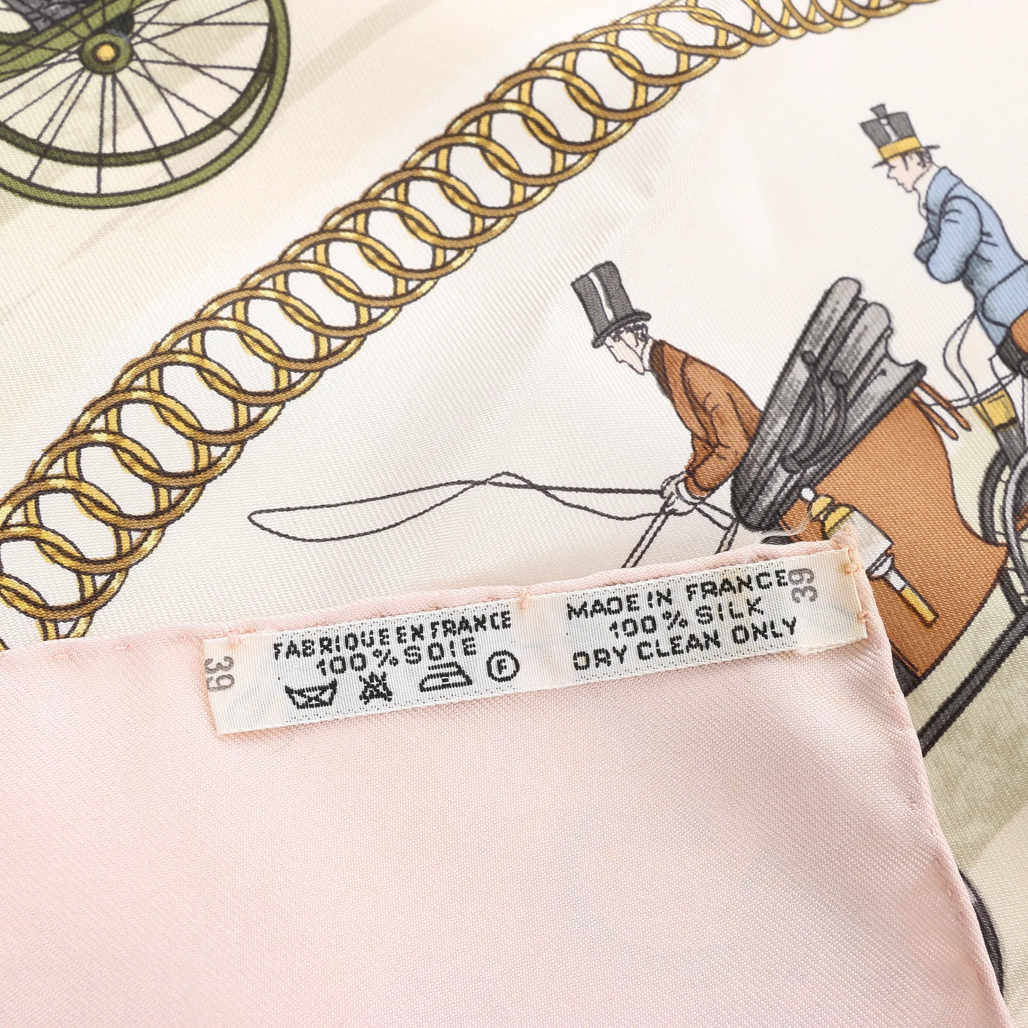 Hermès Carré 90 "LA PROMENADE DE LONGCHAMPS" 100% Silk Scarf in Pink
