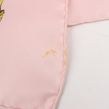 Hermès Carré 90 "LA PROMENADE DE LONGCHAMPS" Silk handkerchief in Pink