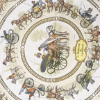 Hermès Carré 90 "LA PROMENADE DE LONGCHAMPS" Silk handkerchief in Pink