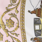 Hermès Carré 90 "LA PROMENADE DE LONGCHAMPS" Silk handkerchief in Pink