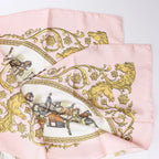Hermès Carré 90 "LA PROMENADE DE LONGCHAMPS" Silk handkerchief in Pink
