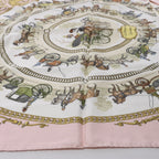 Hermès Carré 90 "LA PROMENADE DE LONGCHAMPS" Silk handkerchief in Pink