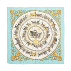 Hermès Carré 90 "LA PROMENADE DE LONGCHAMPS" Silk handkerchief in Blue