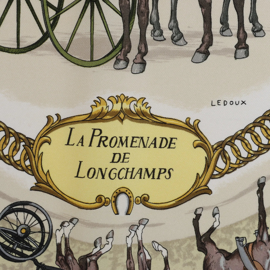 Hermès Carré 90 "LA PROMENADE DE LONGCHAMPS" Silk handkerchief in Blue