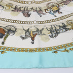 Hermès Carré 90 "LA PROMENADE DE LONGCHAMPS" Silk handkerchief in Blue