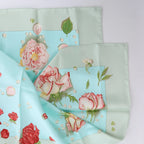 Hermès Carré 90 "LA ROSEE" Silk handkerchief in Blue