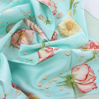 Hermès Carré 90 "LA ROSEE" Silk handkerchief in Blue