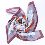 Hermès Carré 90 "LA VIE a CHEVAL" Silk handkerchief in Brown x Blue