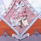 Hermès Carré 90 "LA VIE a CHEVAL" Silk handkerchief in Brown x Blue