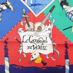 Hermès Carré 90 "LE CARNAVAL DE VENISE" Silk handkerchief in Navy Blue x Red