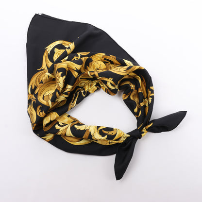 Hermès Carré 90 "LE MORS A LA CONETABLE" 100% Silk Scarf in Black