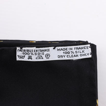 Hermès Carré 90 "LE MORS A LA CONETABLE" 100% Silk Scarf in Black