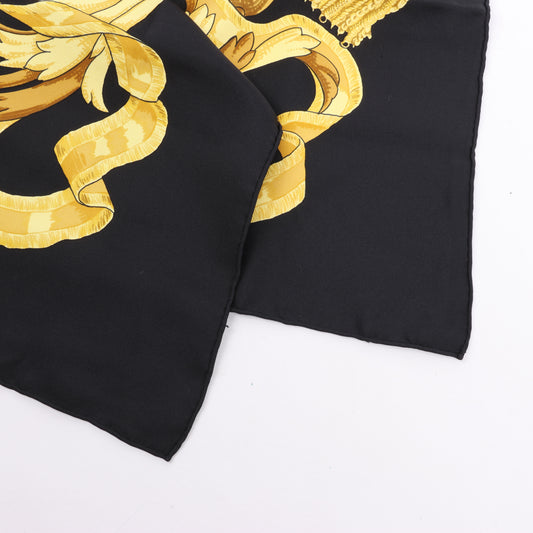 Carré Hermès Carré 90 « LE MORS À LA CÔNÉTABLE » 100 % soie noir