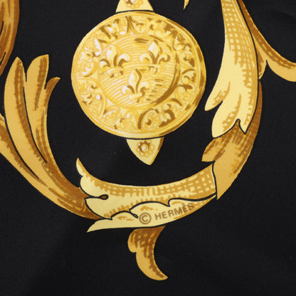 Hermès Carré 90 "LE MORS A LA CONETABLE" 100% Silk Scarf in Black