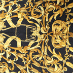 Hermès Carré 90 "LE MORS A LA CONETABLE" Silk handkerchief in Black x Gold