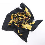 Hermès Carré 90 "LE MORS A LA CONETABLE" Silk handkerchief in Black x Gold