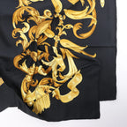 Hermès Carré 90 "LE MORS A LA CONETABLE" Silk handkerchief in Black x Gold