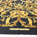 Hermès Carré 90 "LE MORS A LA CONETABLE" Silk handkerchief in Black x Gold