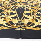 Hermès Carré 90 "LE MORS A LA CONETABLE" Silk handkerchief in Black x Gold