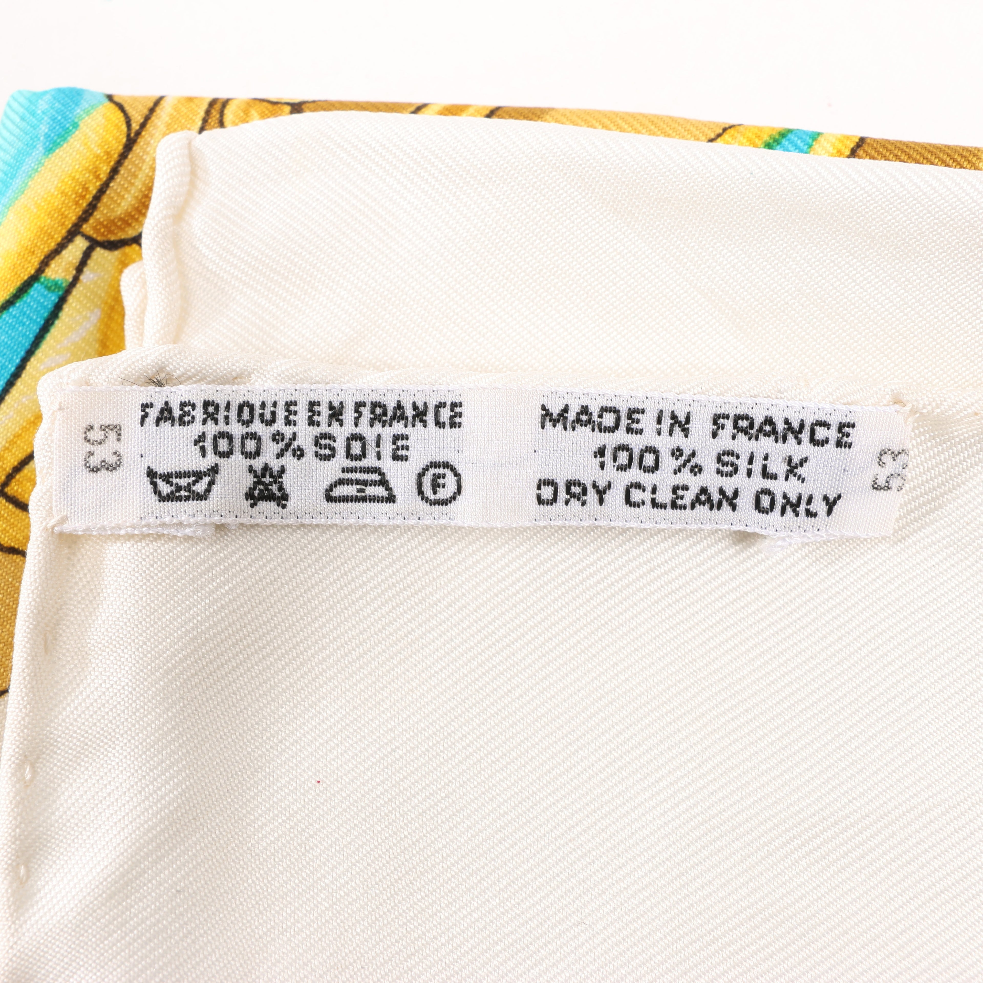 Hermes Carré 90 "LE MORS A LA CONETABLE" Silk handkerchief in Yellow