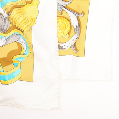 Hermes Carré 90 "LE MORS A LA CONETABLE" Silk handkerchief in Yellow