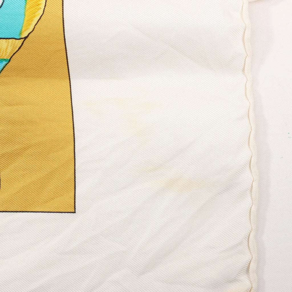 Hermes Carré 90 "LE MORS A LA CONETABLE" Silk handkerchief in Yellow