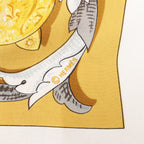 Hermes Carré 90 "LE MORS A LA CONETABLE" Silk handkerchief in Yellow
