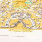 Hermes Carré 90 "LE MORS A LA CONETABLE" Silk handkerchief in Yellow