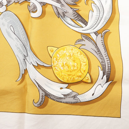 Hermes Carré 90 "LE MORS A LA CONETABLE" Silk handkerchief in Yellow