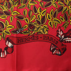 Hermès Carré 90 "LE PARADIS DU ROY" 100% Silk Scarf in Red