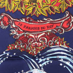 Hermès Carré 90 "LE PARADIS DU ROY" 100% Silk Scarf in Red