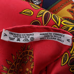 Hermès Carré 90 "LE PARADIS DU ROY" 100% Silk Scarf in Red