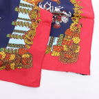 Hermès Carré 90 "LE PARADIS DU ROY" 100% Silk Scarf in Red