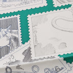 Hermès Carré 90 "LE PHILATELISTE DU FAUBOURG" Silk handkerchief in Green