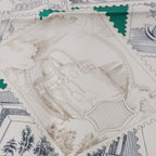 Hermès Carré 90 "LE PHILATELISTE DU FAUBOURG" Silk handkerchief in Green