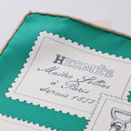 Hermès Carré 90 "LE PHILATELISTE DU FAUBOURG" Silk handkerchief in Green