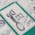 Hermès Carré 90 "LE PHILATELISTE DU FAUBOURG" Silk handkerchief in Green
