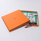 Hermès Carré 90 "LE PHILATELISTE DU FAUBOURG" Silk handkerchief in Green
