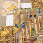 Hermès Carré 90 "LE TAROT" Silk handkerchief in Beige